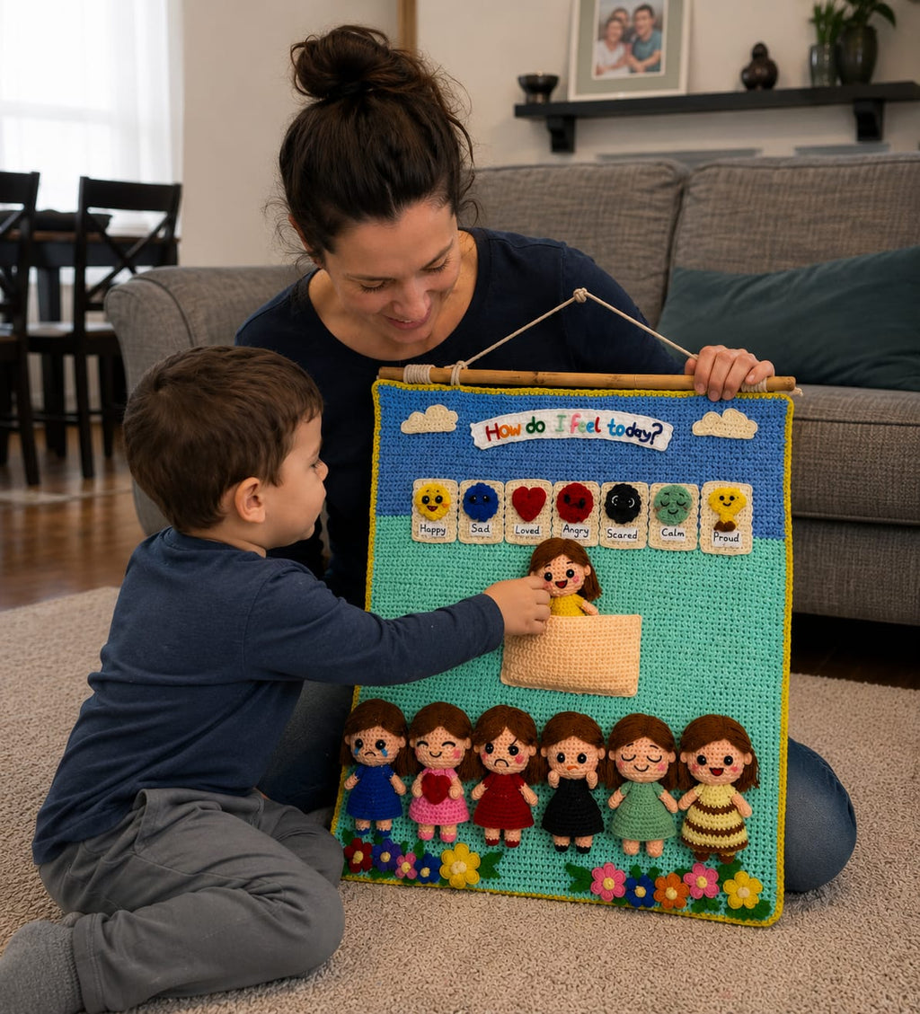 Montessori Feelings Board  Crochet Pattern Bundle+Video Tutorial+Activity Ideas
