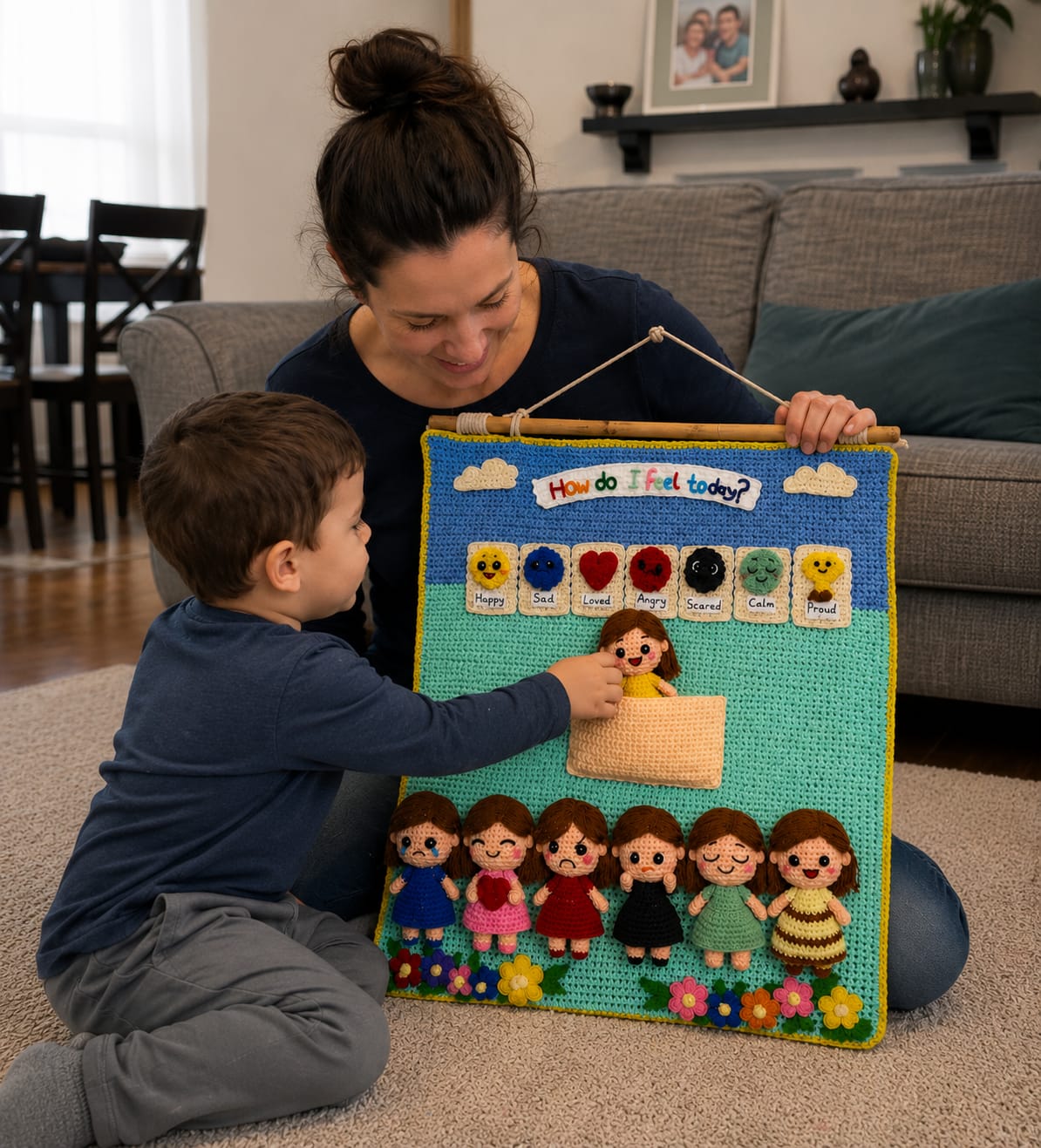 Montessori Feelings Board  Crochet Pattern Bundle+Video Tutorial+Activity Ideas