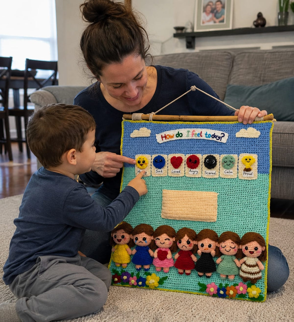 Montessori Feelings Board  Crochet Pattern Bundle+Video Tutorial+Activity Ideas