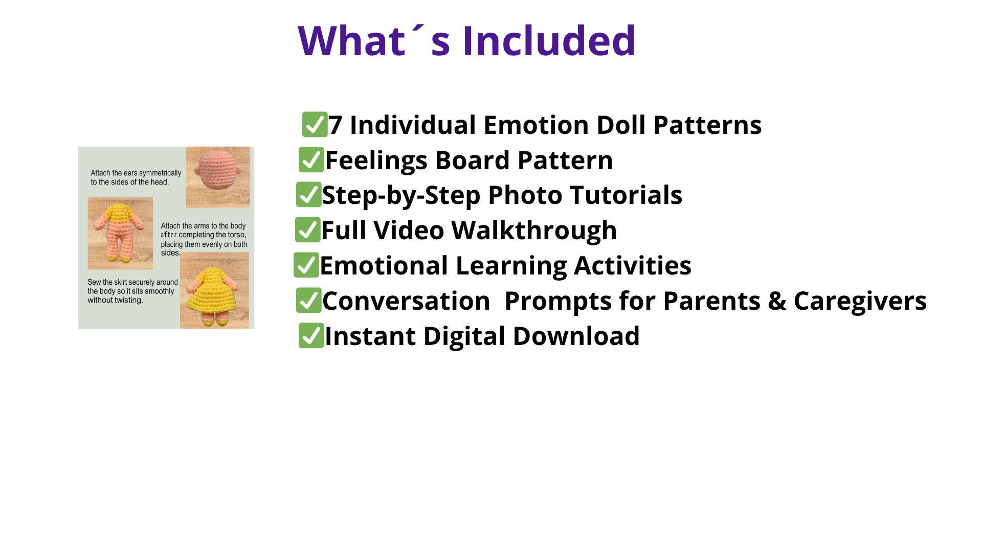 Montessori Feelings Board  Crochet Pattern Bundle+Video Tutorial+Activity Ideas